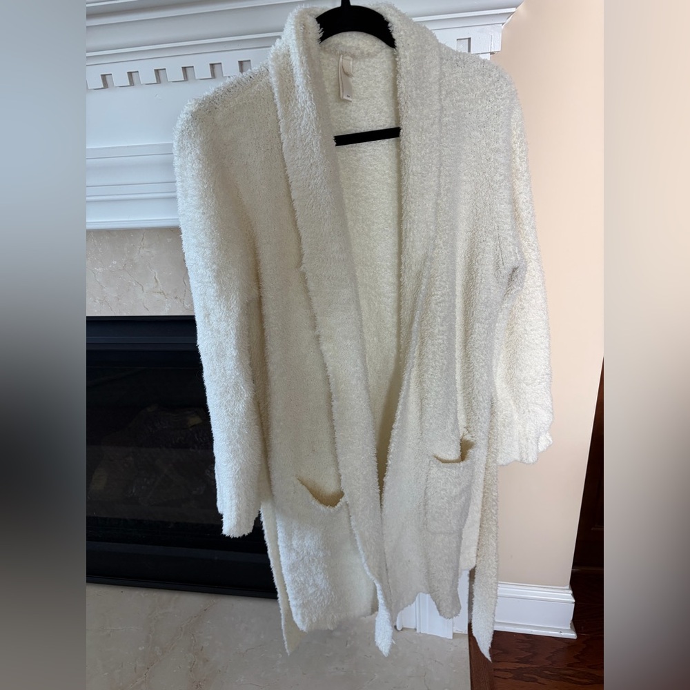 SKIMS Cream Plush Long Robe